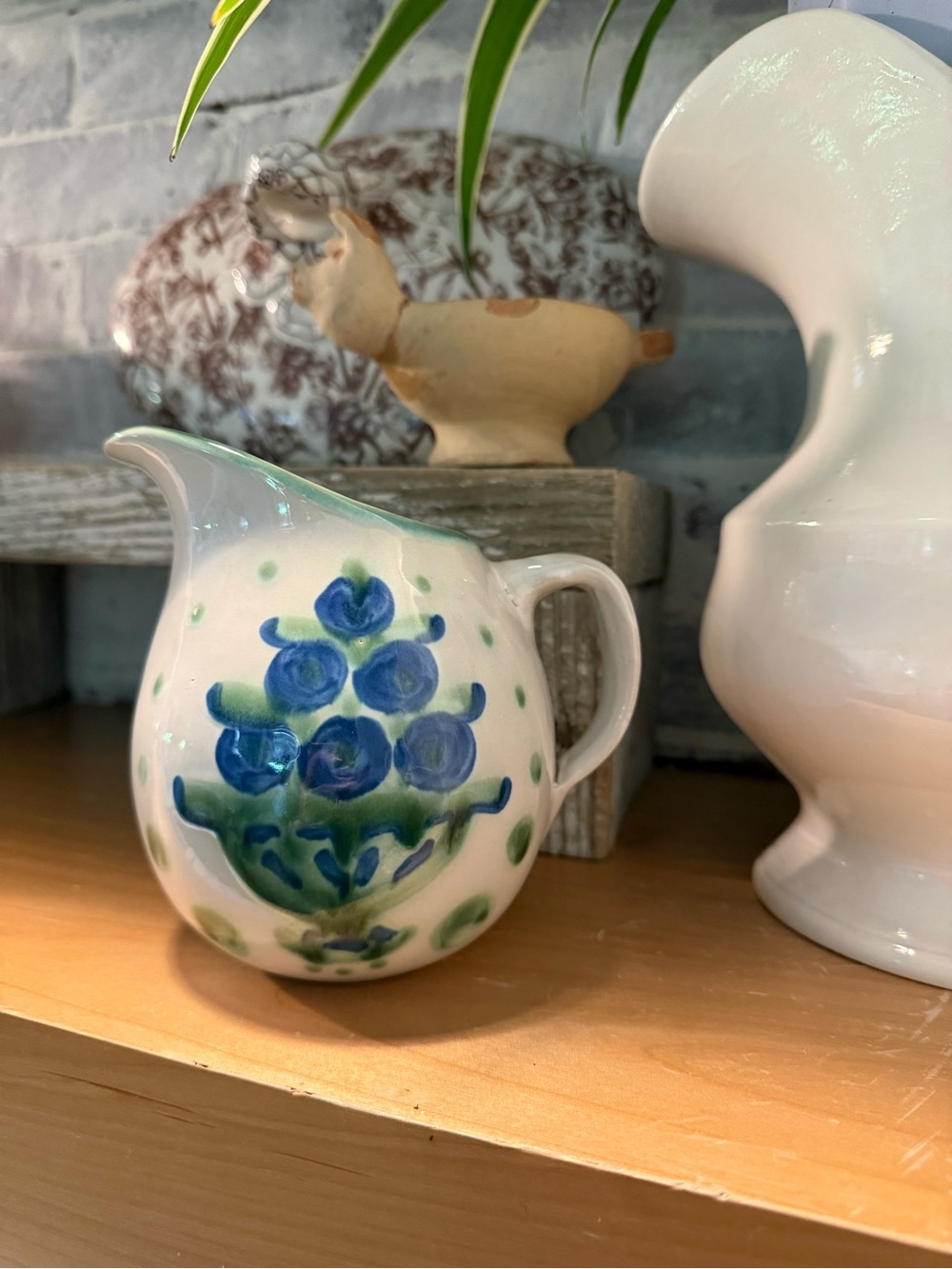 M A Hadley Blueberry Bouquet Collection Discontinued 5 in. Pitcher